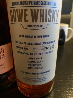 Bruichladdich 11y Rivesaltes - single cask 2120 Gowe